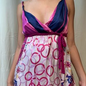 Print Empire V-Neck Dress